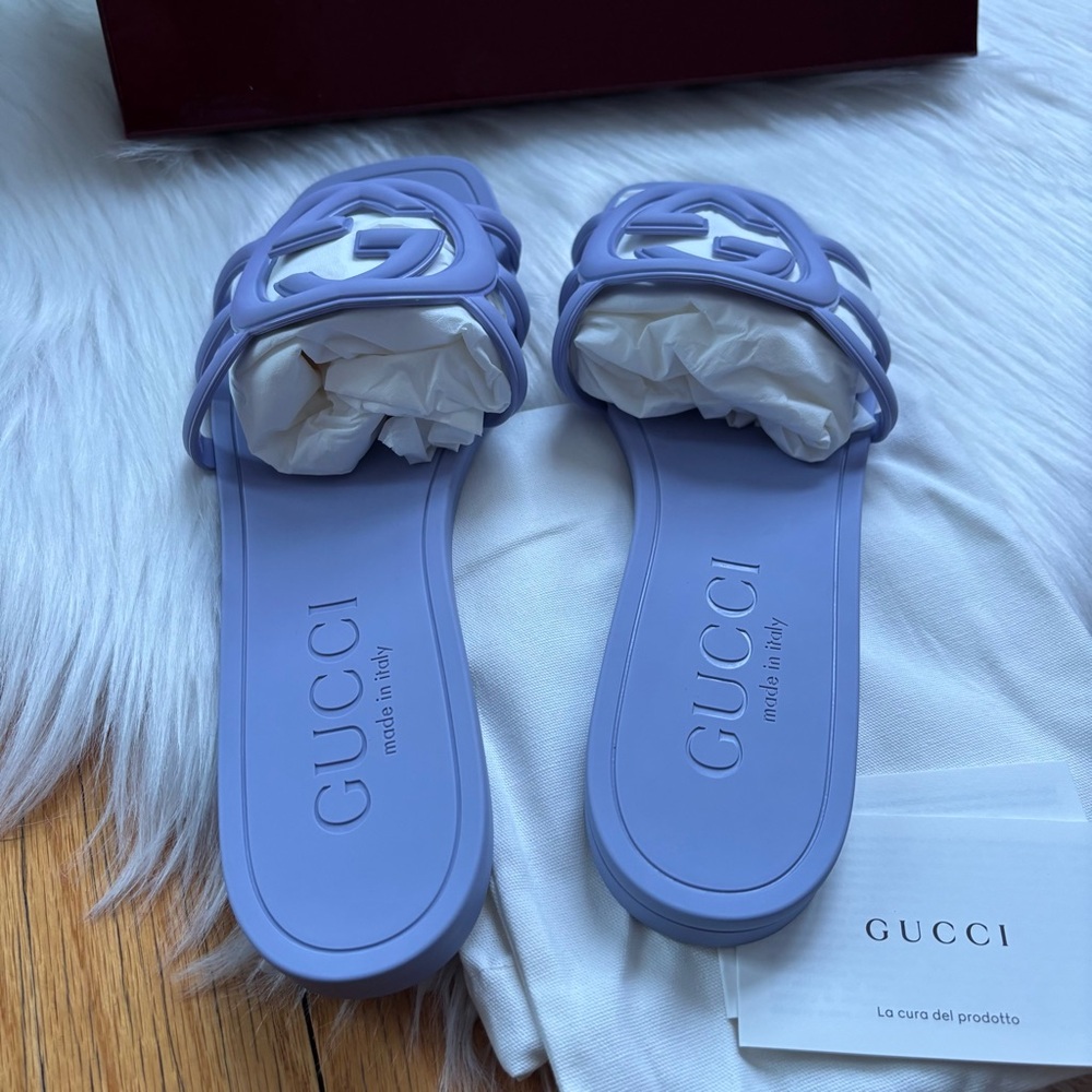 Gucci Purple Palma GG Sandals - Picture 4 of 5